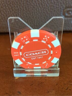 Coach Red and White Collectible Poker Chip